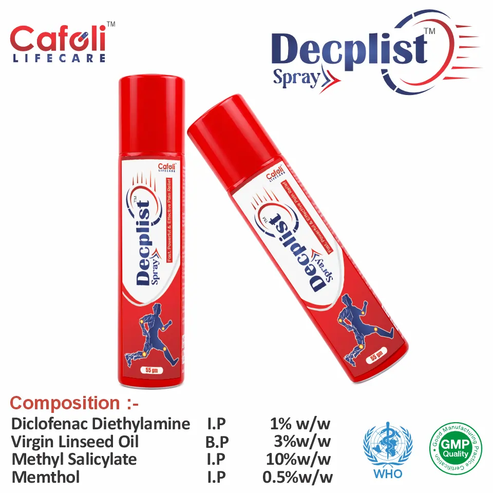 Virgin Linseed Oil + Diclofenac Sodium  Spray at the best price in PCD Pharma Franchise for Topical Analgesic, Muscle Relaxant.